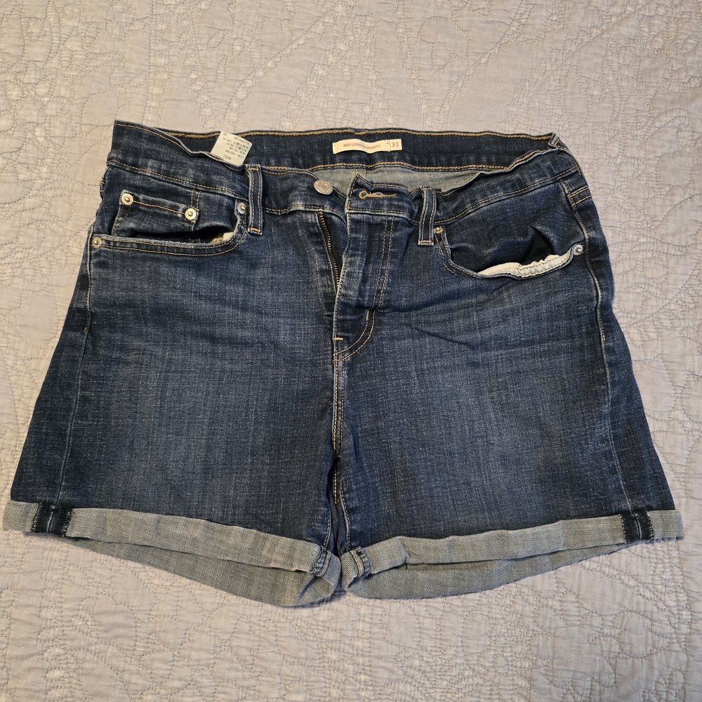Levi's Dark Blue Jean Shorts for Women